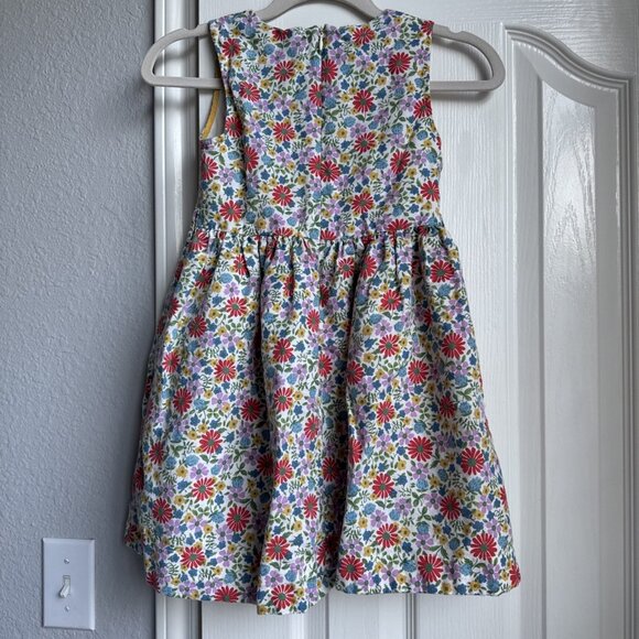 Mini Boden Spring Summer Floral Linen Cotton Dress Lined Size 6-7 Year - Picture 4 of 8